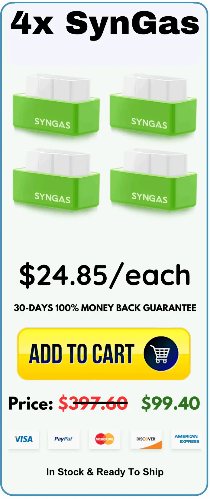 Syngas OBD Fuel Saver offer package price 